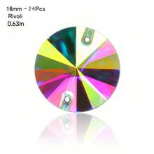 Cristales de Rhinestone de vidrio AB de forma redonda, triangular, cuadrada y de hoja AAAAA para coser en ropa, decoración del hogar, bodas y manualidades DIY - Gemas brillantes listas para fiestas, aniversarios y regalos