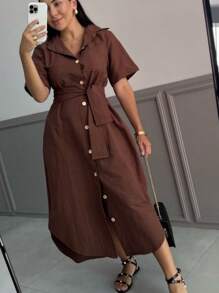LINEN DRESS WITH BELT