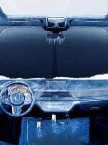 可折叠汽车挡风玻璃遮阳板 - 阻挡紫外线，挡风玻璃遮阳板 - 預設 - 查看 5