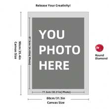 Customizable 11.8"X15.7" Diamond Painting Kit, Personalized Santa Claus Photo Art, Square & Round Acrylic Rhinestones, DIY Home Wall Decor, Unique Gift Idea - Multicolor - View 55