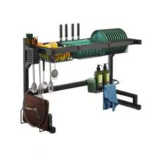 Dish Drainer Stainless Steel Kitchen Sink Organizer Rack 65CM - màu đen - Xem 4