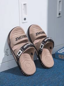 Men's Outdoor Casual Sandals - Summer Non-Slip Durable Sports Flip Flops With Adjustable Heel Strap, Indoor/Outdoor Comfortable Walking Slides