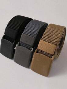 1-3 piezas Cinturones de cintura para niños, Cinturones con hebilla automática unisex, Diseño minimalista de moda, Adecuado para uso diario y decoración