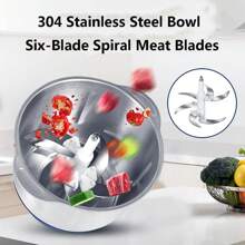 Food Processor, 5 Speed 500W Electric Meat Grinder, 5L Food Crusher Multifunction Vegetable Fruit Food Processor Chopper Kitchen Machine US Plug - Xem 10
