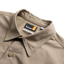 Timberland Camisa casual cómoda y transpirable de manga larga para hombre - Caqui - Ver 3