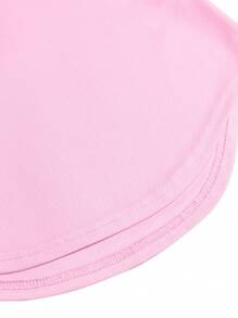 Pink Women Athletic Tank Top With Curved Hem For Layered Look Wide Shoulder Racerback Style Ideal For Yoga Workouts Gym Sessions And Outdoor Hiking Outfits - Pink - View 11