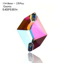 Cristales de Rhinestone de vidrio AB de forma redonda, triangular, cuadrada y de hoja AAAAA para coser en ropa, decoración del hogar, bodas y manualidades DIY - Gemas brillantes listas para fiestas, aniversarios y regalos