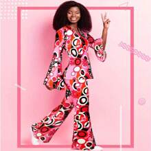 5pcs 70s Retro Hippie Set With Necklace And Earrings Vintage Set For Girls And Women(Pattern Position Is Random) (Excluding Glasses)Subersive Sexy Style,Festival Outfit,Holiday Gift,Going Out Outfit, Partywear, Elegant Outfit,Floral, Grown Women Outfits,For Halloween Party Dressing Up