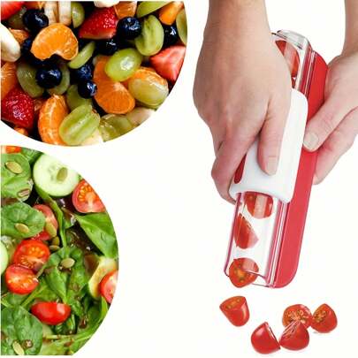 1pc Cherry Tomato Slicer, Grape Slicer, Multi-Function Grape Cutter, Small Fruit Cutter, Grape Kitchen Accessories, Cake Decorating Tools, Fruit Slicer, Kitchen Tools Kitchen Accessories