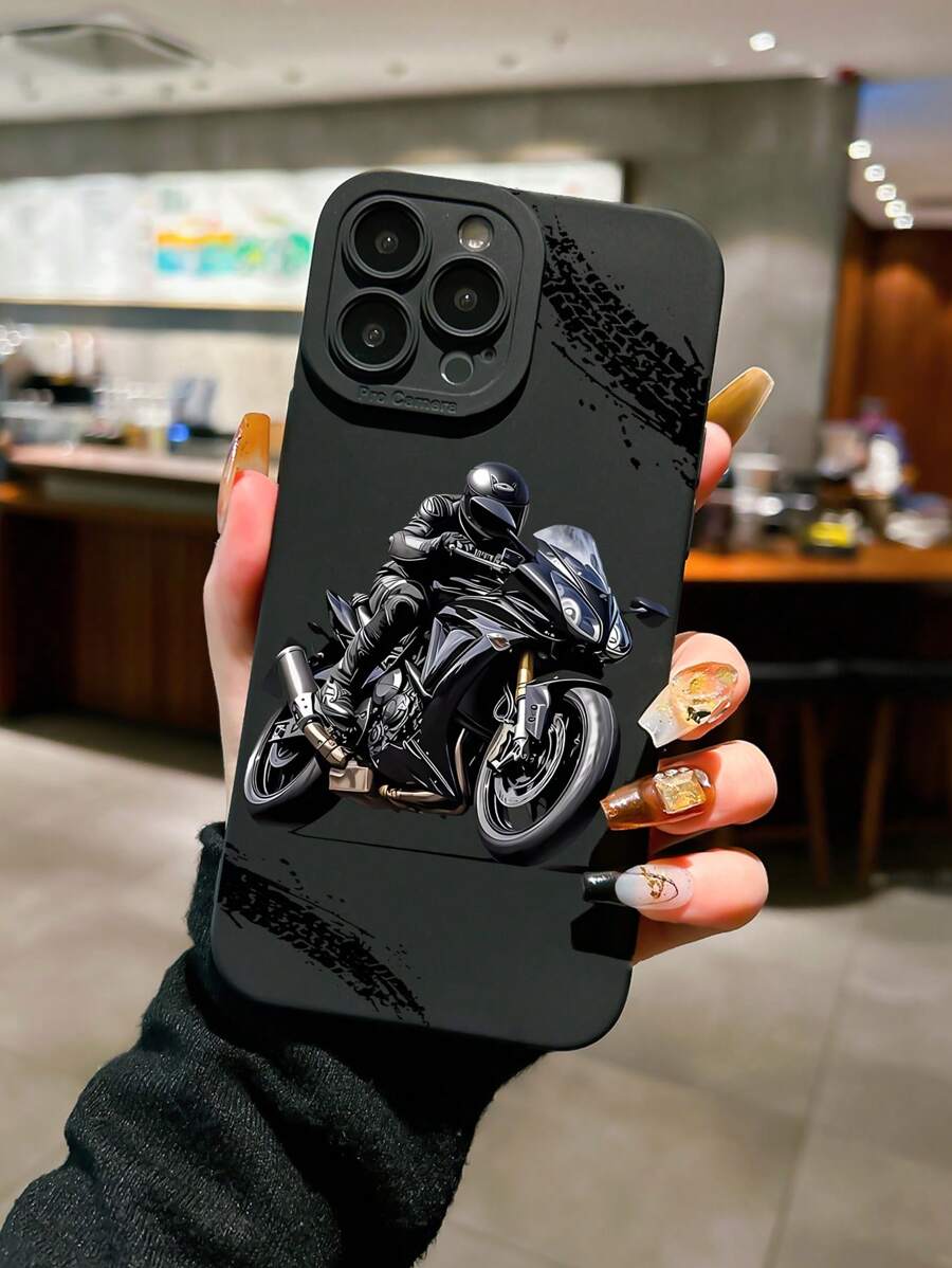摩托车骑行图案街头时尚手机壳，兼容 16 Pro Max、14、13、12、11 Pro Max、XS Max、X、XR、8、7、6S、Plus、Mini以及Galaxy A13 4G、S21 FE 5G、A15、A21S、A34、A12、A50、S21、A71，防摔手机壳，适合作为生日礼物、送给女朋友、男朋友或自用，防水防震防刮。 - 彩色 - 查看 1