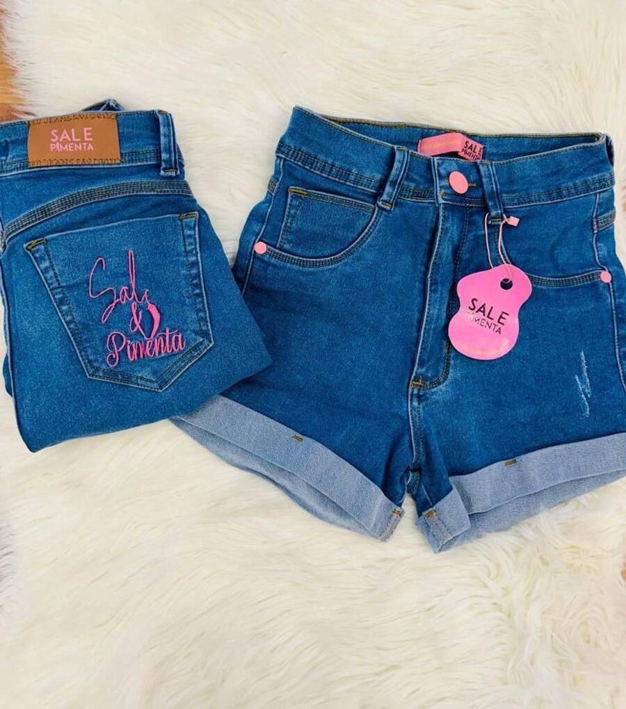 Shorts Jeans Hotpants Feminino Sal e Pimenta - Pimenta Original Com ...