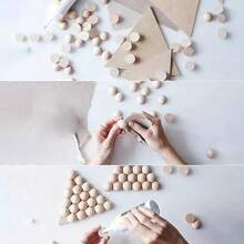 50 Wooden Beads Set Semi-Circle Semi-Sphere Semi-Circle, DIY Craft Material, Wooden Semi-Sphere Beads