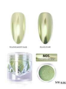 1/6/8色夏季镜面金属铬粉套装，金色、绿色、粉色、银色魔镜粉套装，全息闪粉，美甲工艺粉，电镀金属闪粉 - 彩色 - 查看 10