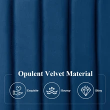 Allewie Queen Bed Frame, Velvet Upholstered Platform Bed With Adjustable Vertical Channel Tufted Headboard, Mattress Foundation With Strong Wooden Slats, Box Spring Optional, Easy Assembly, Green