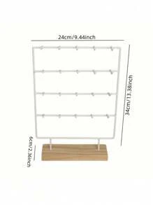 DEFINICE 1pc Wood Earring Display Stand For Selling, Earring Rack Display Holder Stand Back To School - Multicolor - View 6
