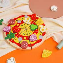 Giocattolo di pizza in legno per bambini – gioco di ruolo e giocattolo educativo