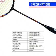 [Carbon Badminton Racquet]High-Flex Shaft & Pre-Strung Net - All-Round Training Racket For Beginners/Intermediate Players - Multicolor - View 6