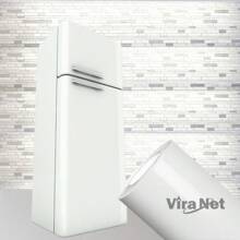 White Decorative Adhesive Wallpaper Roll 5mx45cm Wrapping Refrigerator Furniture