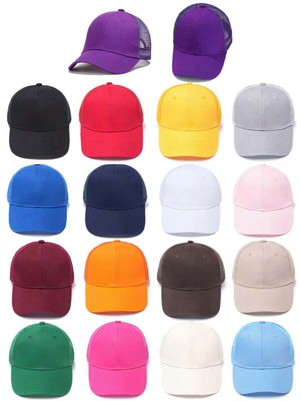 1 Stück Kinder Frühlings-/Sommer 6-Panel Baseball Kappe, Multi-Farboptionen, Mesh atmungsaktiver Sonnenschutz Schirmmütze