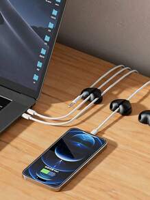 2pcs Heart-Shaped Cable Organizers, Phone Charging Cable Clips, Wire Winders, Self-Adhesive Cable Holders, Suitable For Desk, Bedside Cabinets, Walls, Cars And Office