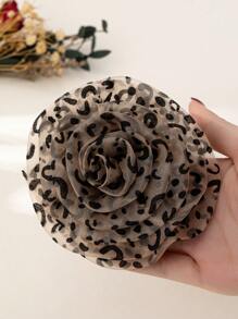 Unique Design Exaggerated Leopard Print & Flower Brooch, Women Elegant High-End - Leopard - View 12