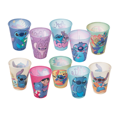 PLASUTIL Kit 10 copos Stitch 280 ml para lembrançinhas de aniversário colecionável reutilizável resistente