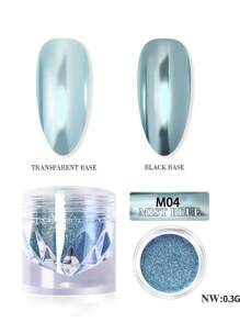 1/6/8色夏季镜面金属铬粉套装，金色、绿色、粉色、银色魔镜粉套装，全息闪粉，美甲工艺粉，电镀金属闪粉 - 彩色 - 查看 11