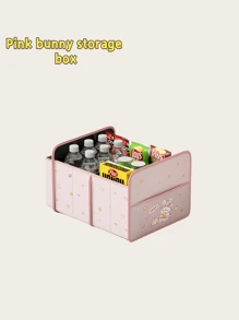 1pc Cute Cartoon Series Foldable Large Capacity Waterproof PU Leather Material Storage Box, Clothes Storage Box Foldable Wardrobe Storage Box Storage Box With Durable Handle, Thick Fabric For Clothes, Blankets, Quilts, Sheets, Pillows And Toys Decoration Autumn Decoration Holiday Decoration Room Decoration Home Decoration Autumn Decoration Bedroom Decoration Organizer Storage Box Travel