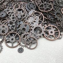 Randomly Mixed (Approximately 30/50g) Zinc Alloy Mixed Size Metal Mechanical Steam Punk Gear Charm Pendant DIY Jewelry Making Accessories (4 Colors) - Antique Red Copper - View 8