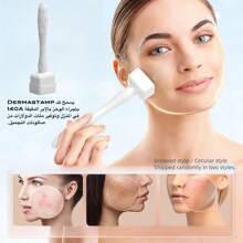 Adjustable Microneedle Roller: Professional Hair, Beard & Skin Care Tool - 140/100 Titanium Needles, Effective Results - Simple & Efficient Skincare Solution, Grooved/Round, Random Delivery. Minoxidil, Microneedle Roller, Microneedling, Beauty, Skincare, Spa, Self-Care, Skincare Tools, Facial Care, Esthetician Supplies, Massage, Facial Massage Tool, Facial Roller - White - View 10