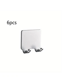 6-Piece Punch-Free Razor Holder, Adhesive Metal Hooks, Accessories Organizer, Modern Wall-Mounted Design, Easy To Install, Smooth Metal Surface, Durable, Not Easy To Rust, Reusable, Suitable For Kitchen, Bathroom.