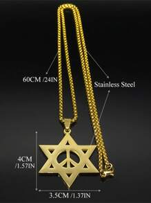 Goth Punk Peace Sign Symbol Pendant Necklace Men Black Color Stainless Steel Peaceful Match Chain - Necklace - View 11