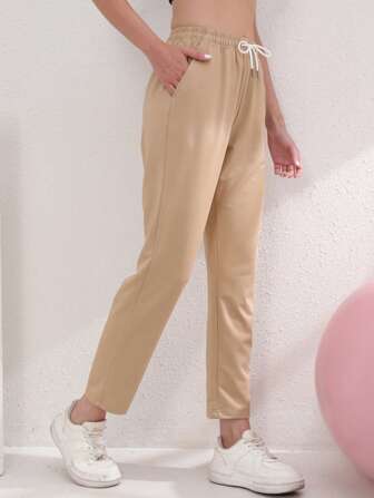 Women's Solid Color Breathable Loose Fit Quick Dry Casual Outdoor Sports Pants