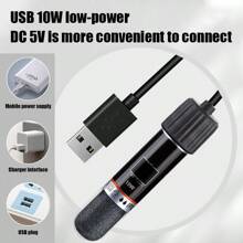 USB Mini Aquarium Heating Rod For Small Fish Tank 26°C Constant Temperature Aquarium Heater Submersible Thermostat Heater 10W