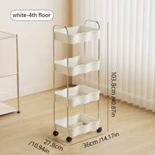 1pc Movable Multi-Tier Storage Rack Trolley With Wheels, For Bedroom, Kitchen, Living Room, Snack Organizer - Multicolor - View 16