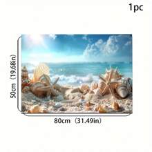 1 pezzo Tappetino antiscivolo in silicone con stampa di conchiglie e stelle marine, tappeto da bagno, tappetino doccia in piedi, tappetino da bagno elegante per la lavanderia, vassoio doccia lavabile e carino, accessorio per la decorazione della casa, adatto per soggiorno, camera da letto, cucina, ingresso, idea regalo per la casa