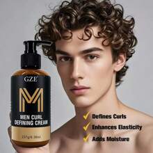 GZE Men Curl Defining Cream - Leave-In Hair Styling Cream Moisturizing With Argan Oil Coconut Oil And Shea Butter For Defined Bouncy Curls And Frizz-Free Curls Waves- Enhances Curl Definition And Hydrates Hair Frizz Control Lightweight Form For Men - màu đen - Xem 6