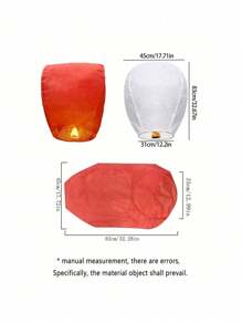 3/5/10/20/50朵彩色纸灯/天灯/许愿灯，采用阻燃椭圆白纸制成，适用于婚礼等各种派对 - 彩色 - 查看 7
