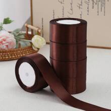 5卷奢华丝绸缎带，每卷25码/1.57英寸宽，适用于手工蝴蝶结、DIY礼品包装、婚礼装饰、丝带花束、工艺品、织物、手工婚礼花束材料、礼品包装材料、蛋糕装饰丝带等。