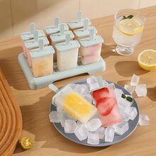 1pc FDA Compliant PP Ice Cube Mold, Ice Cream DIY Popsicle Stick Mold, Homemade Ice Cream Tray With Lid, Leak-Proof