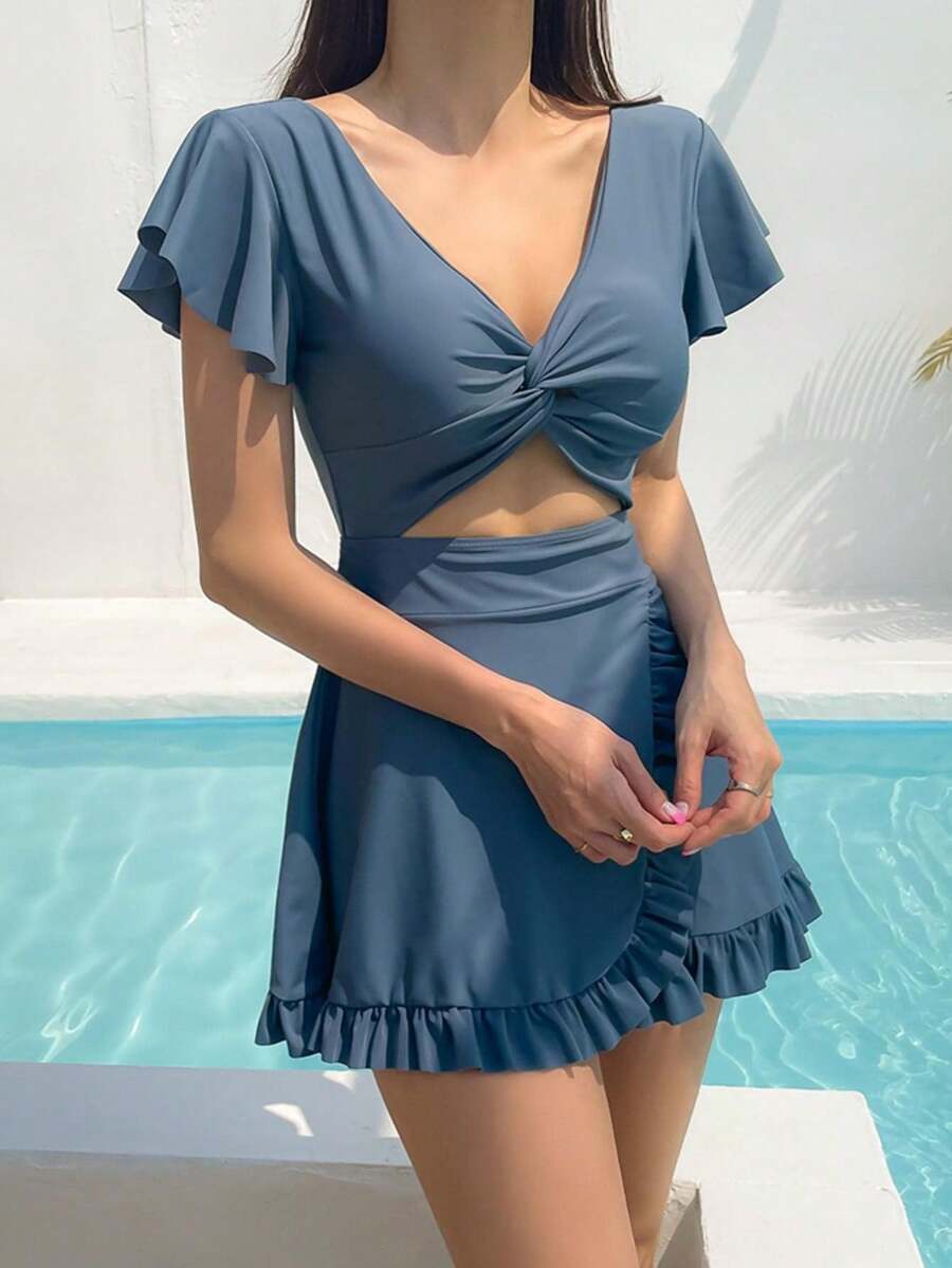 2025 New Popular Swimsuit, Girl's Tankini Design, Sexy Yet Conservative, Tummy Slimming, Supportive, Suitable For Hot Springs