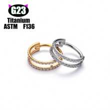 1 pièce Boucle d'oreille/Clou de nez/Anneau de lèvre polyvalente en titane G23 hypoallergénique, style unisexe INS avec micro-incrustation de zirconium, bijou de piercing