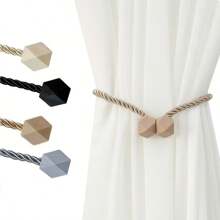 2pcs Magnetic Window Curtain Tiebacks, Cube Shaped Curtain Clips For Curtain Holdback, Curtain Ties, Curtain Hooks, No Drill Window Curtain Holders - one-size - View 1