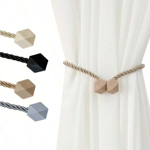 2 szt. Magnetyczne uchwyty do zasłon okiennych, klipsy do zasłon w kształcie sześcianu do mocowania zasłon, uchwyty do zasłon, haczyki do zasłon, uchwyty do zasłon okiennych bez wiercenia