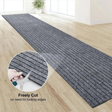 Alfombra a rayas, lavable y antideslizante, en negro y gris, felpudo de cocina fácil de limpiar, apto para baño, pasillo, entrada