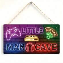 1pc 2D Flat Retro Gamer Wooden Sign - Perfect For Boys' Game Room, Nursery And Porch Decor | Suitable For Indoor And Outdoor, Farm, Restaurant, Garden, Bar, Cafe, Gym Decor, Random Hole Placement, Home Decor, Room Decor, Wall Art, Ideal For Thanksgiving - Multicolor - View 10