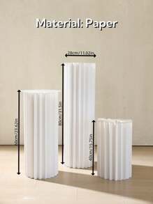 1/3/4pcs Set Cardboard Pedestal Stand, Folding Pillar Stand, Wedding Props, Floor Display Column Stand, DIY Pedestal Box With Round Top Plate Folding Paper Cylinder Column Pedestal Wedding Birthday Cake Flower Stand Rack,Material: Paper ,Can Bear 20kg