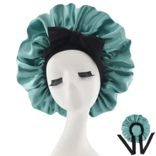 [Pink Satin Bonnet] Soft Luxurious Pink Satin Bonnet - Adjustable Tie Band & Bow Accent, Comfortable Ruffled Design For A Snug Fit, Hair Protection | Satin Cap | Smooth Satin Finish For Women & Men