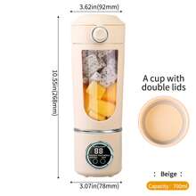 1 件便携式搅拌机、榨汁机、水果搅拌器、果汁分离器、USB 充电搅拌杯、新鲜榨汁机、自动清洁、触摸控制、圆形、无需加热、适用于果汁、水果和蔬菜饮料、奶昔、轻便、硅胶手柄、3 种模式、数字显示、12 个刀片、家庭、办公室、旅行、厨房配件