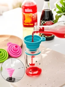 Collapsible Silicone Funnel For Easy Liquid Transfer - Ideal For Water Bottles And Kitchen Gadgets - Default - View 3